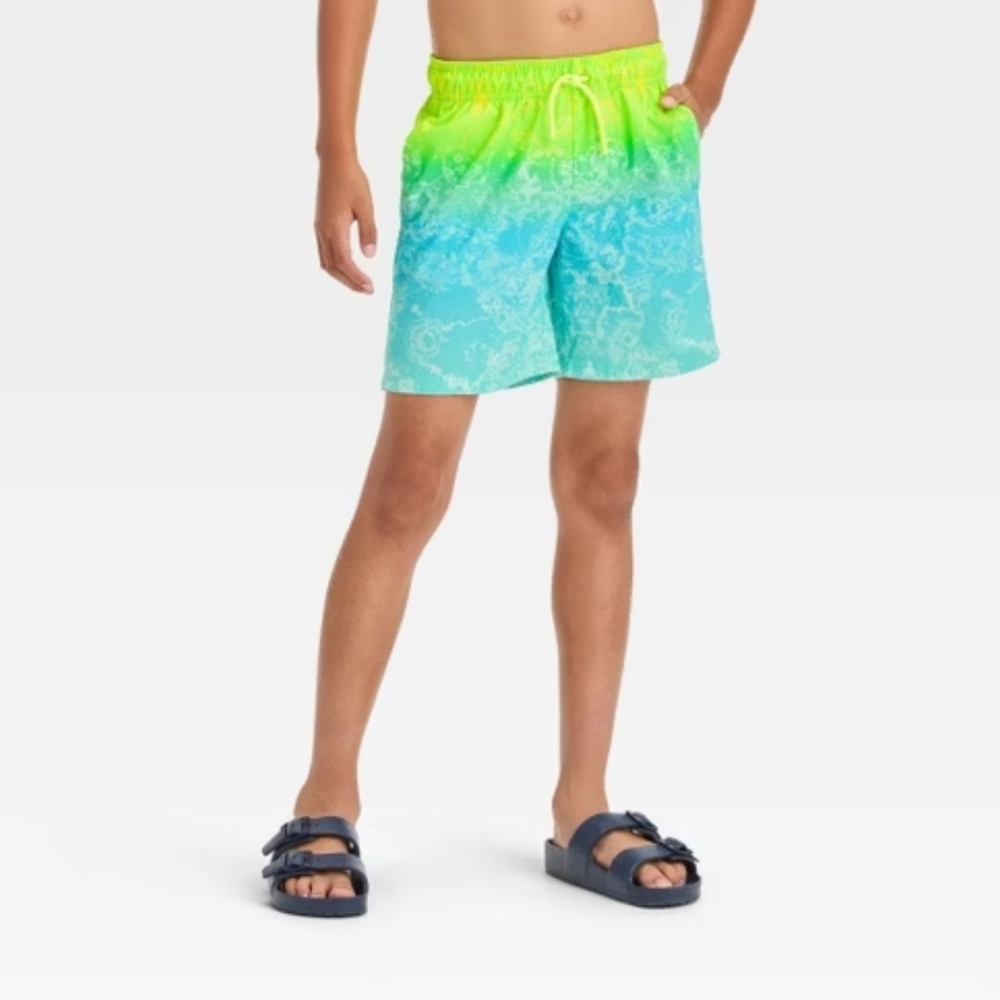 Boy's Ombre Tie Dye Swim Shorts - Size M (8) by Cat & Jack